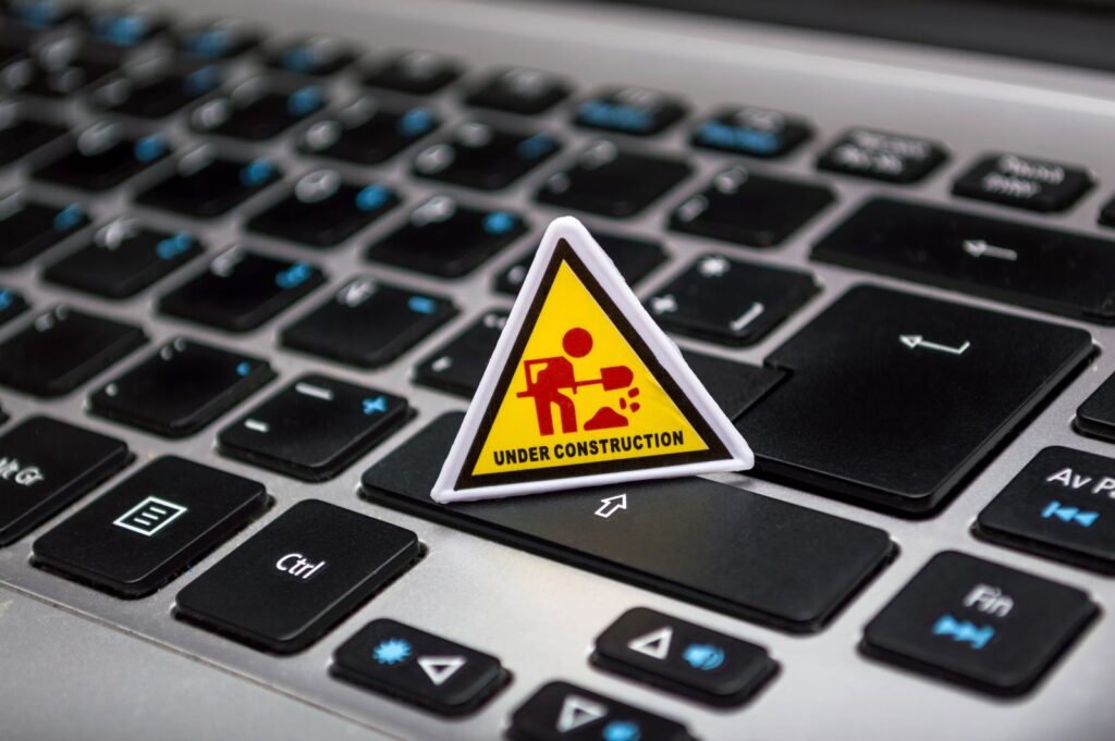 Laptop screen showing a software update in progress